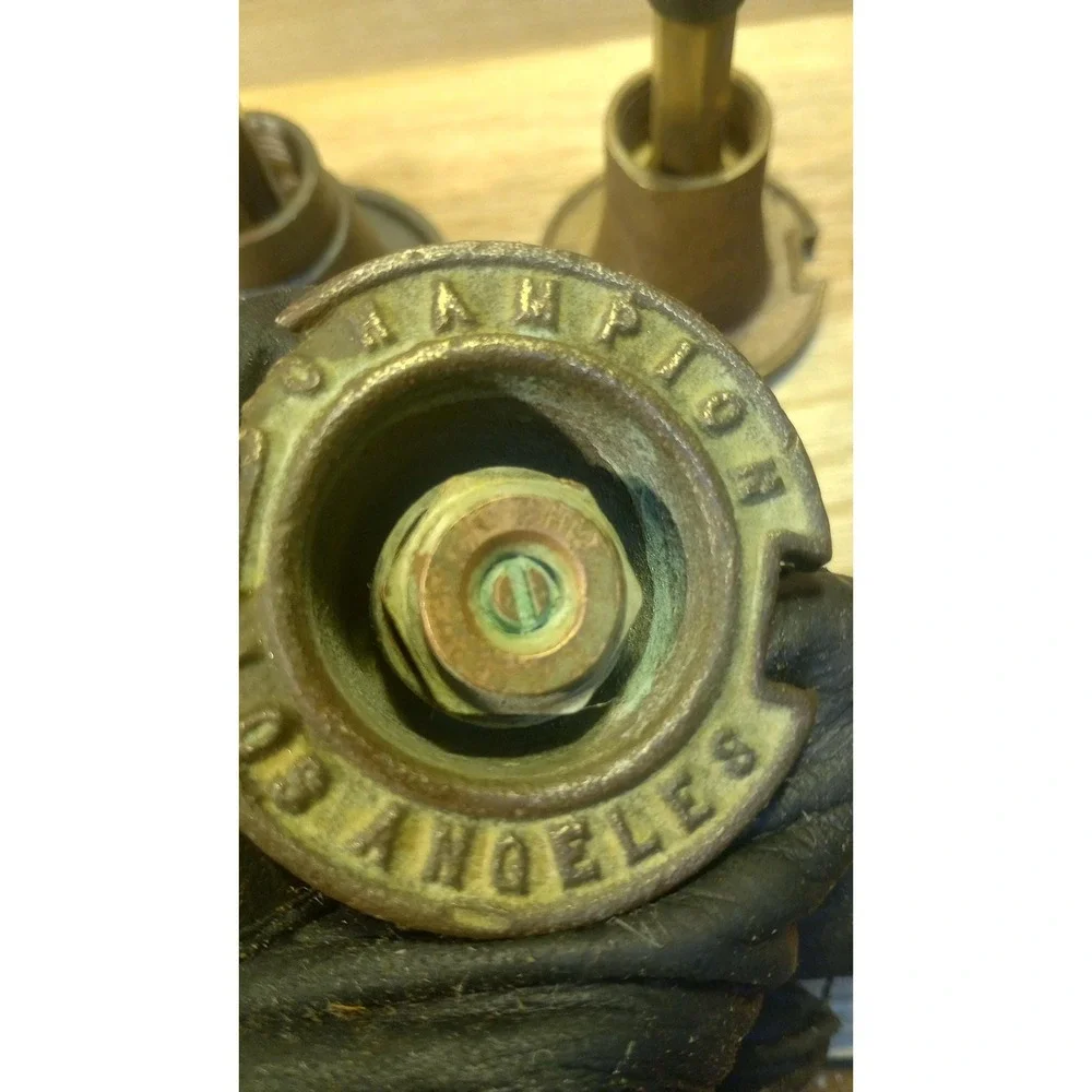 Master Restorer Set: 5 Polished Champion LA Brass Sprinkler Heads & Original...